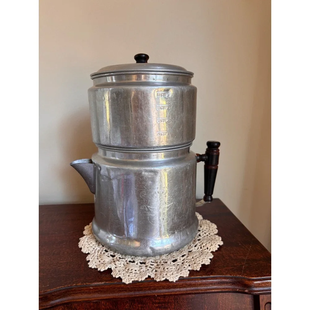 Vintage 1940's Enterprise Co Drip-O-Lator coffee pot 10 cup capacity drip